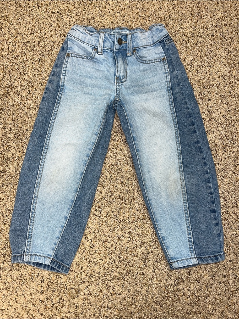 wonder nation Two-Tone Light and Dark Blue Relaxed barrel Jeans